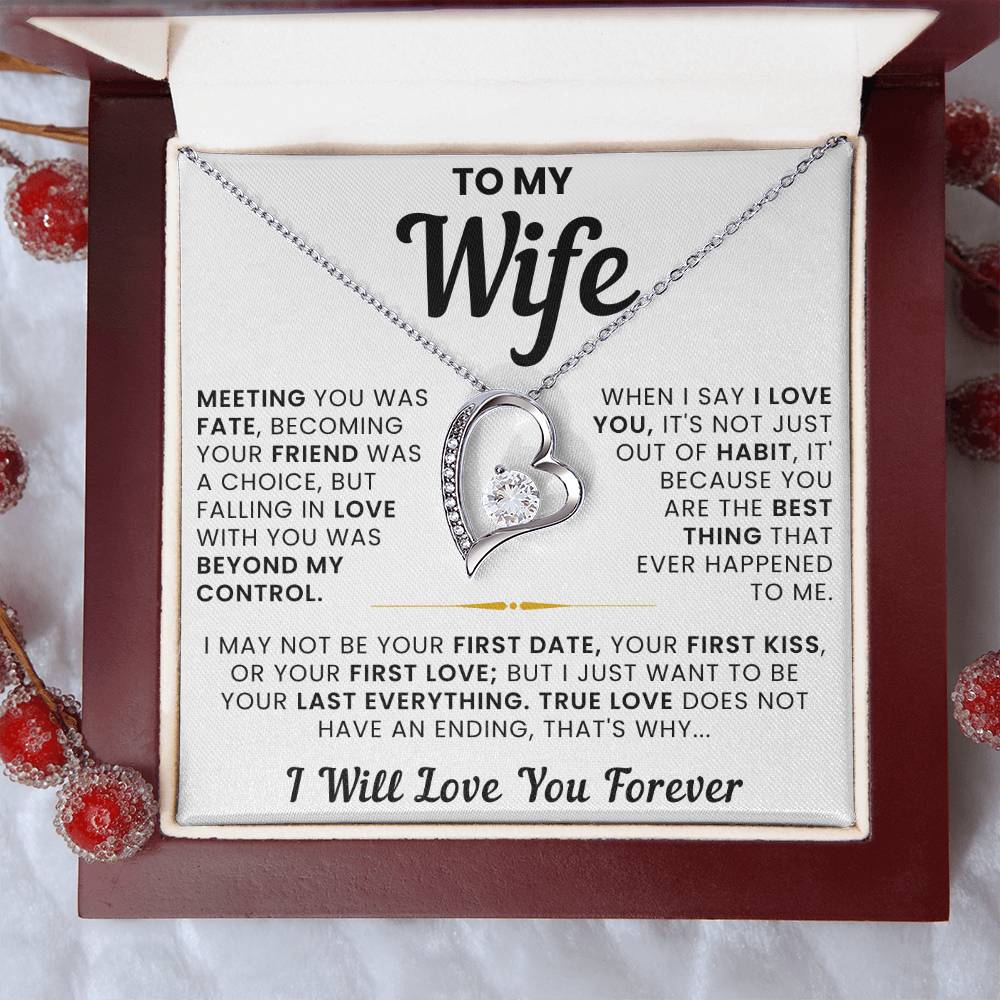 To My Wife, True Love Doesn't Have an Ending - Forever Love Necklace