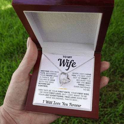 To My Wife, True Love Doesn't Have an Ending - Forever Love Necklace