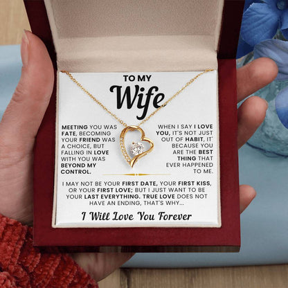 To My Wife, True Love Doesn't Have an Ending - Forever Love Necklace