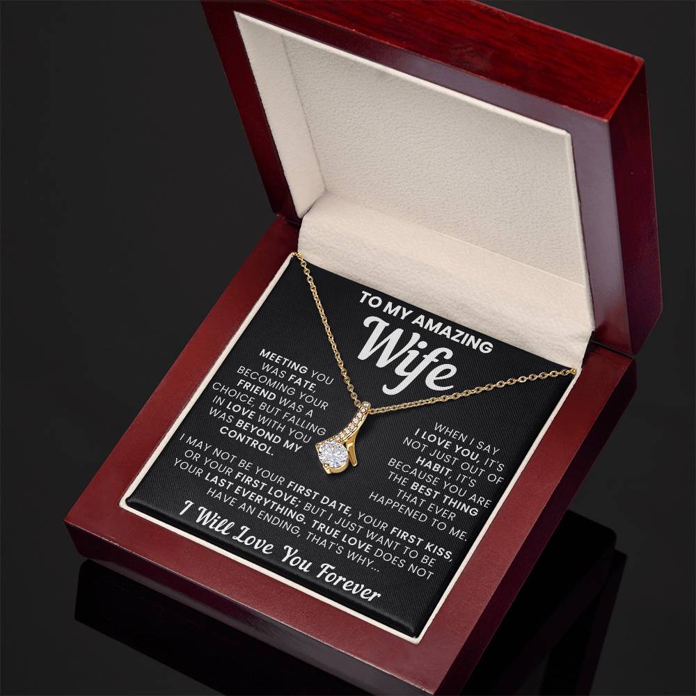 To My Amazing Wife, True Love Doesn't Have an Ending - Alluring Necklace