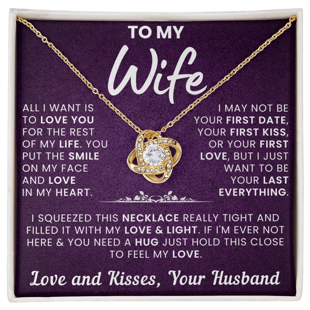 To My Wife, You Put Love in My Heart - Love Knot Necklace