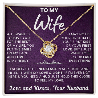 To My Wife, You Put Love in My Heart - Love Knot Necklace