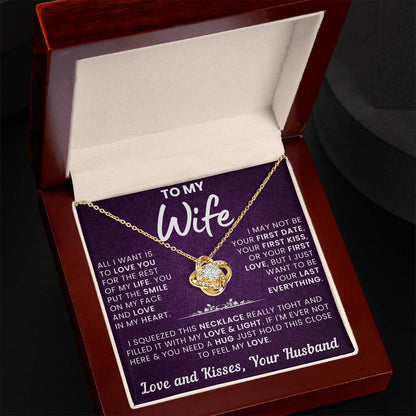 To My Wife, You Put Love in My Heart - Love Knot Necklace