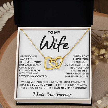 To My Wife, You Are The Best Thing - Interlocking Hearts Necklace