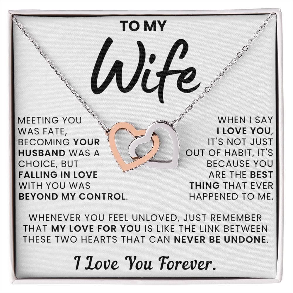 To My Wife, You Are The Best Thing - Interlocking Hearts Necklace