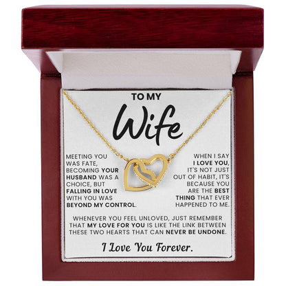 To My Wife, You Are The Best Thing - Interlocking Hearts Necklace