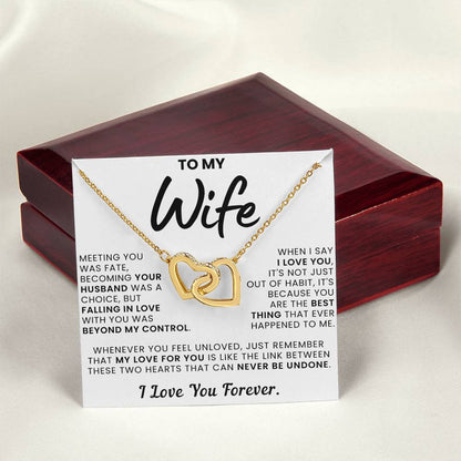 To My Wife, You Are The Best Thing - Interlocking Hearts Necklace