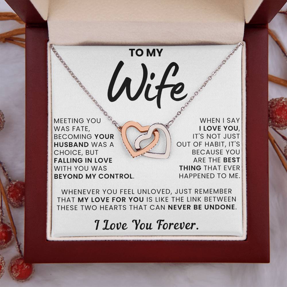 To My Wife, You Are The Best Thing - Interlocking Hearts Necklace