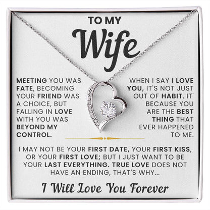 To My Wife, True Love Doesn't Have an Ending - Forever Love Necklace