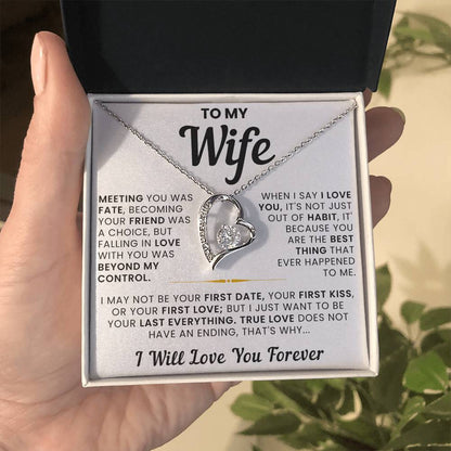 To My Wife, True Love Doesn't Have an Ending - Forever Love Necklace