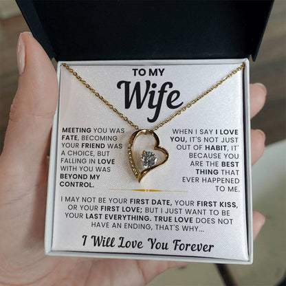 To My Wife, True Love Doesn't Have an Ending - Forever Love Necklace